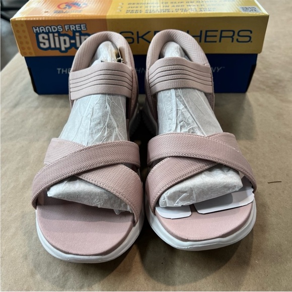 Skechers NEW Hands Free Slip in Ultra Flex Never Better Sandals in Blush pink 8 - Picture 2 of 6